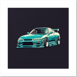 Nissan Silvia Verde lowered JDM Posters and Art